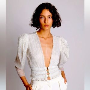 NWT Sabina Musayev Astra Top, white, size small